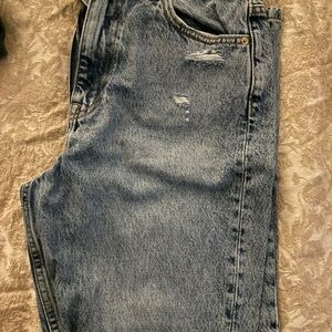 Ara Relaxed Fit Distressed Blue Jeans